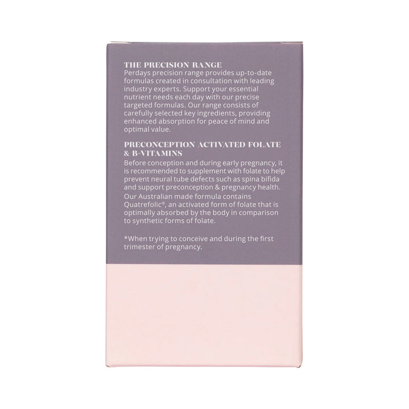 Load image into Gallery viewer, PERDAYS PRECONCEPTION ACTIVATED FOLATE & B-VITAMINS 60T