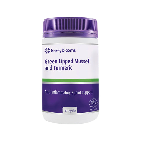 Henry Blooms Green Lipped Mussel 500mg Turmeric with BioP 100vc