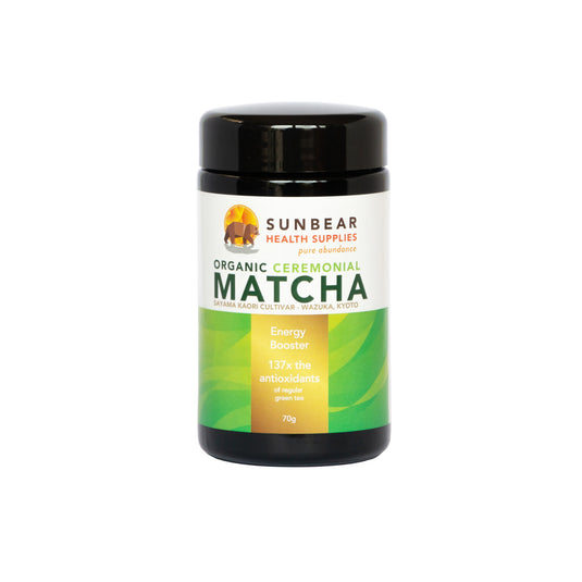 Sunbear Health Supplies - Matcha Japanese Organic Ceremonial Grade - Single Origin Cultivar - 70g