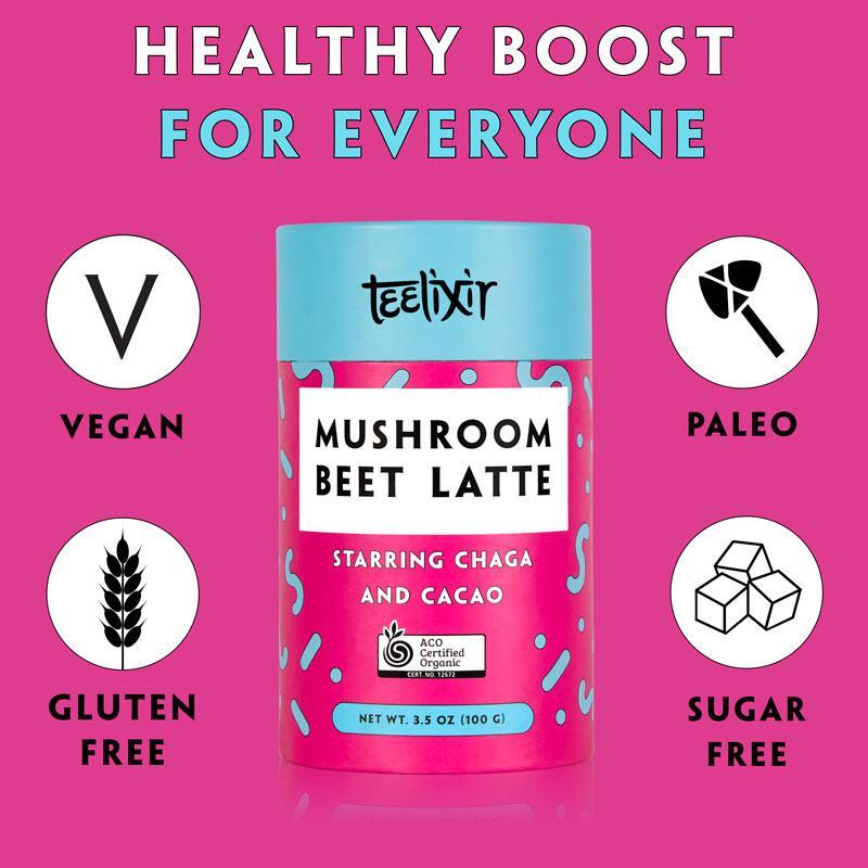 Load image into Gallery viewer, Teelixir Mushroom Beet Latte with Chaga -Teelixir