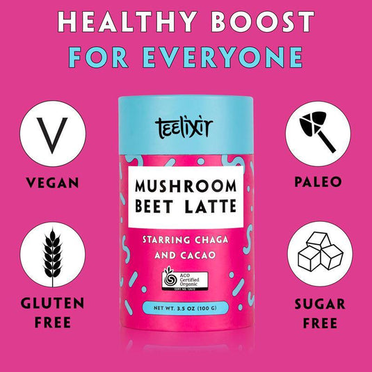 Teelixir Mushroom Beet Latte with Chaga -Teelixir