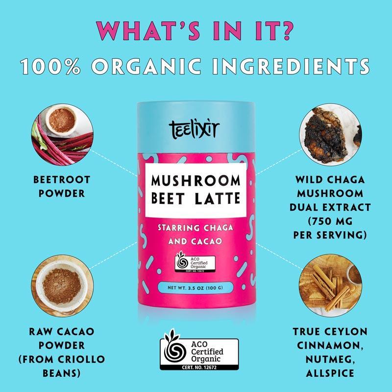 Load image into Gallery viewer, Teelixir Mushroom Beet Latte with Chaga -Teelixir
