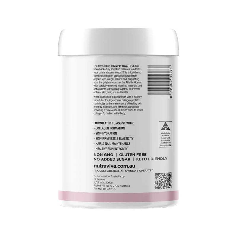 Load image into Gallery viewer, Nutraviva Simply Beautiful Beauty Collagen Marine Formula Unflavoured 225g