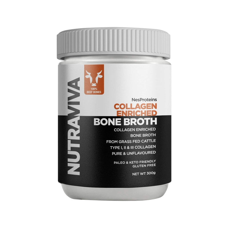 Load image into Gallery viewer, Nutraviva Bone Broth Collagen Enriched (Beef) Pure & Unflavoured 300g