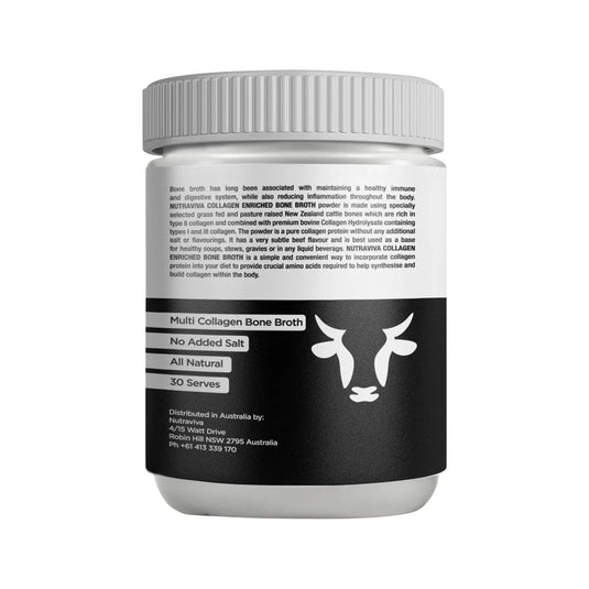 Nutraviva Bone Broth Collagen Enriched (Beef) Pure & Unflavoured 300g