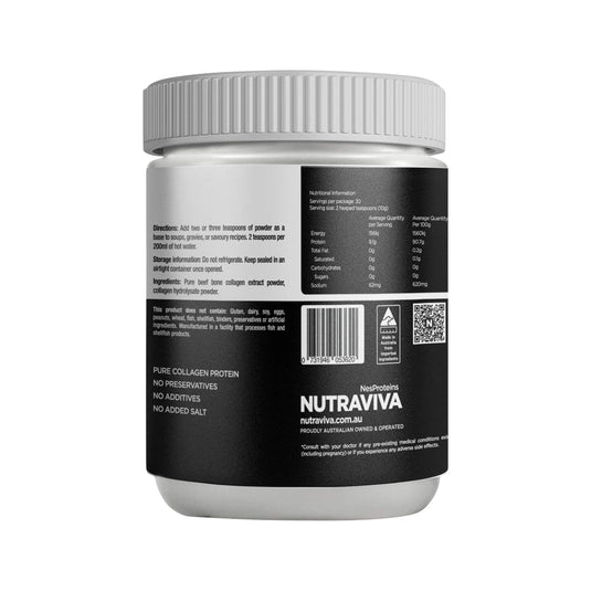 Nutraviva Bone Broth Collagen Enriched (Beef) Pure & Unflavoured 300g