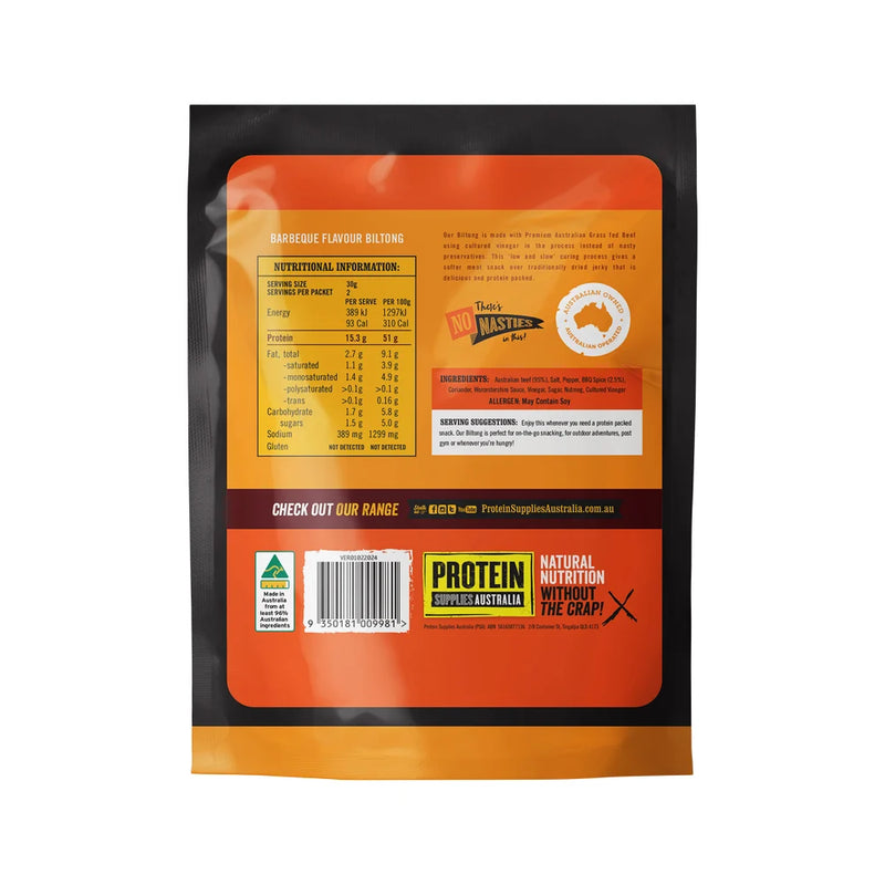 Load image into Gallery viewer, Protein Supplies Australia Australian Grass Fed Biltong Beef Barbeque 60g
