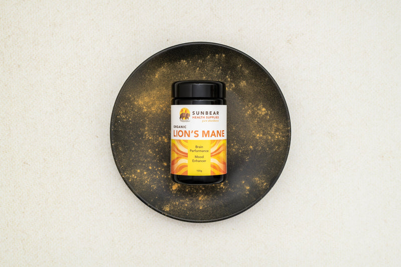 Load image into Gallery viewer, Sunbear Health Premium Organic Lion's Mane Extract (10:1 Ratio) - 100g + N-Acetyl-L-Tyrosine – Sunbear Health Supplies – 500mg – 60VCaps