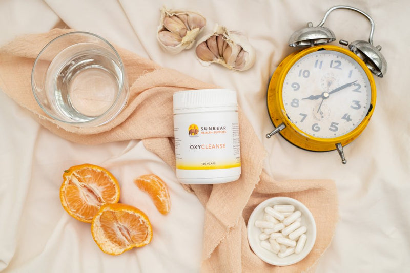 Load image into Gallery viewer, Sunbear Health Supplies - OxyMag Powder - Oxygenated Magnesium Intestinal Cleanser & Detoxify- 120 Capsules