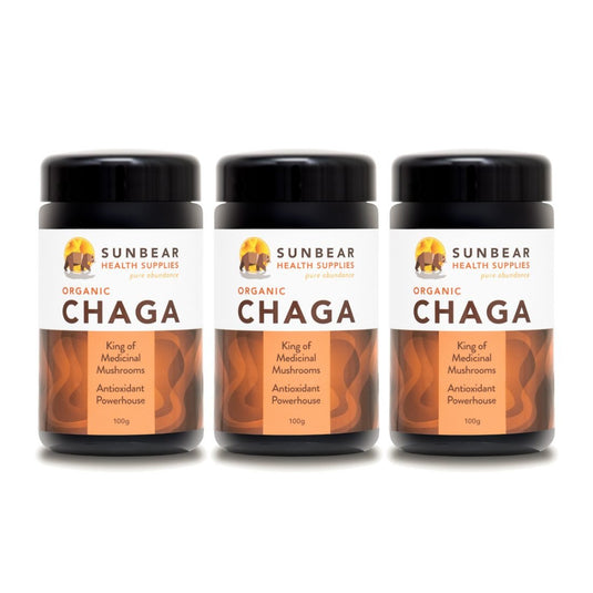Sunbear Health Supplies - Organic Chaga Extract (11:1 Ratio) x 3
