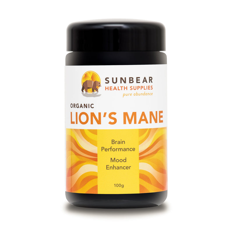 Load image into Gallery viewer, Sunbear Health Premium Organic Lion's Mane Extract (10:1 Ratio) - 100g + N-Acetyl-L-Tyrosine – Sunbear Health Supplies – 500mg – 60VCaps