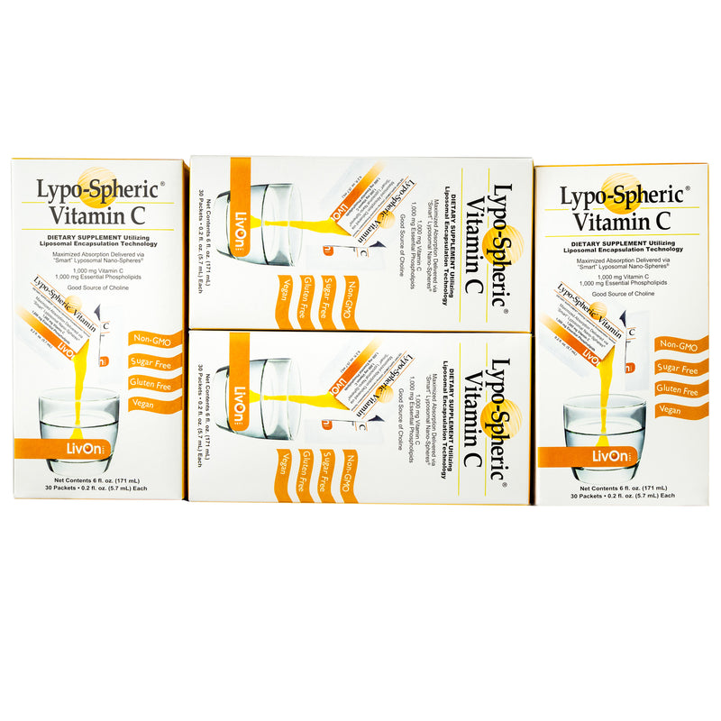 Load image into Gallery viewer, Lypo-Spheric Vitamin C 30 packets – LivOn Lab x 4