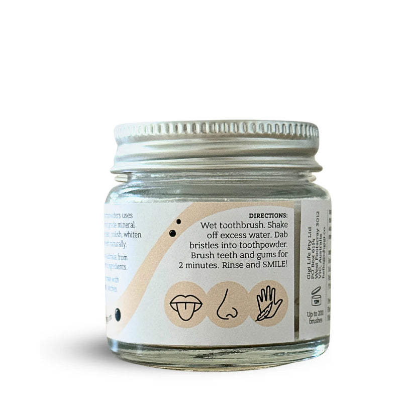 Load image into Gallery viewer, OHGIGI TOOTH POWDER + HYDROXYAPATITE FLAVOUR-FREE BRUSH 40G