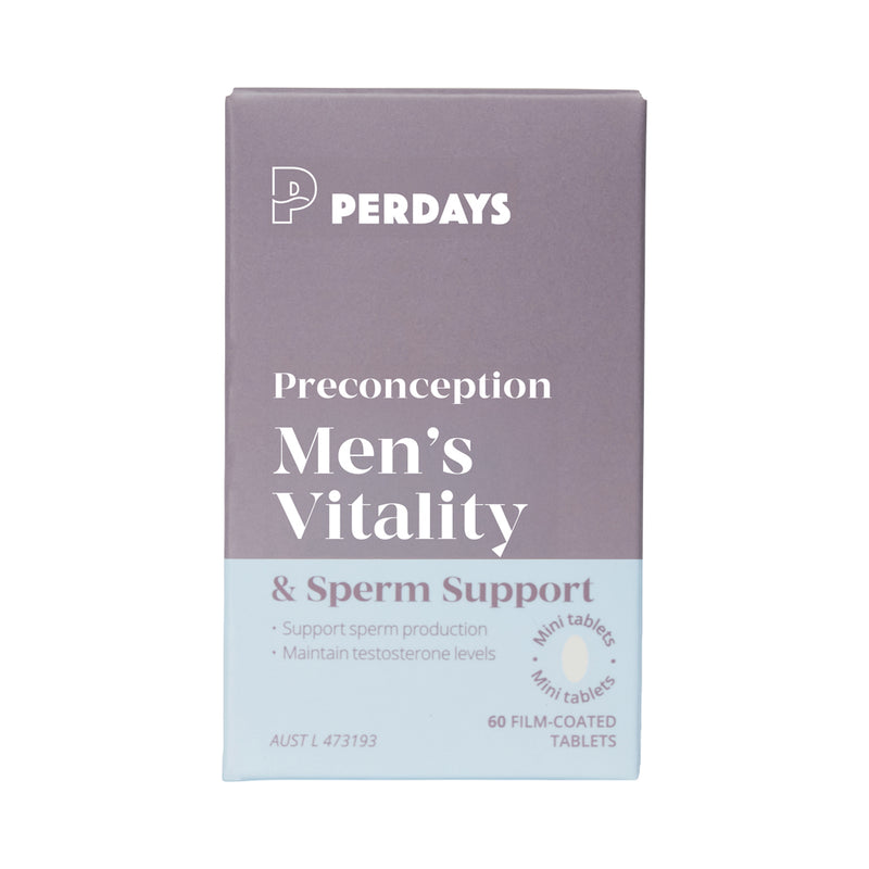 Load image into Gallery viewer, PERDAYS PRECONCEPTION MENS VITALITY &amp; SPERM SUPPORT 60T
