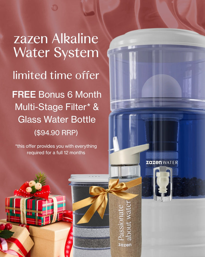 Load image into Gallery viewer, Zazen Alkaline Water Filter System - BPA Free + Free Cartridge and Water Bottle

