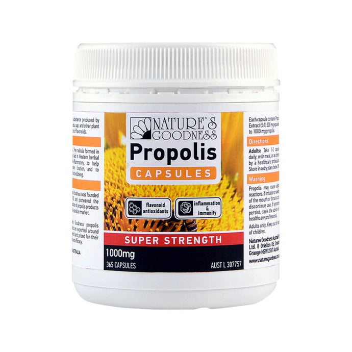 Nature's Goodnesss Propolis Capsules Super Strength 1000mg 365c