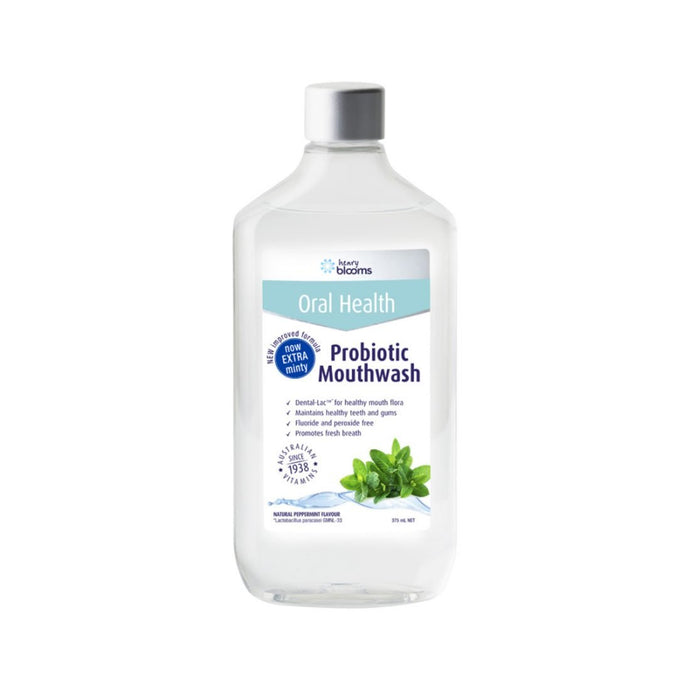 Henry Blooms Oral Health Probiotic Mouthwash Ultra Sensitive Peppermint 375ml