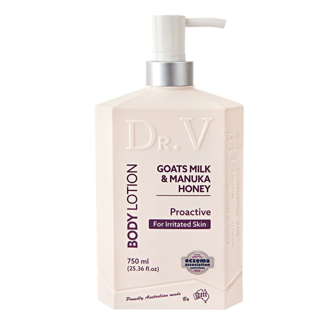 DR. V Body Lotion Goats Milk & Manuka Honey (Proactive for Irritated Skin) 750ml