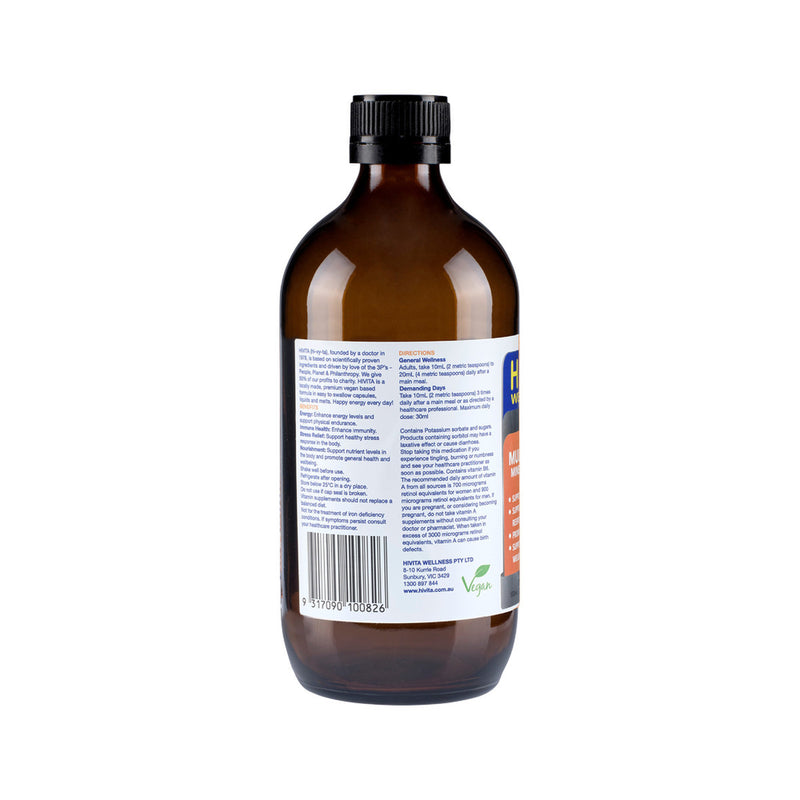 Load image into Gallery viewer, HiVita Wellness Multivitamin Minerals &amp; Herbs Oral Liquid 500ml
