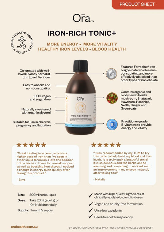 ORA IRON-RICH TONIC+ 300ML