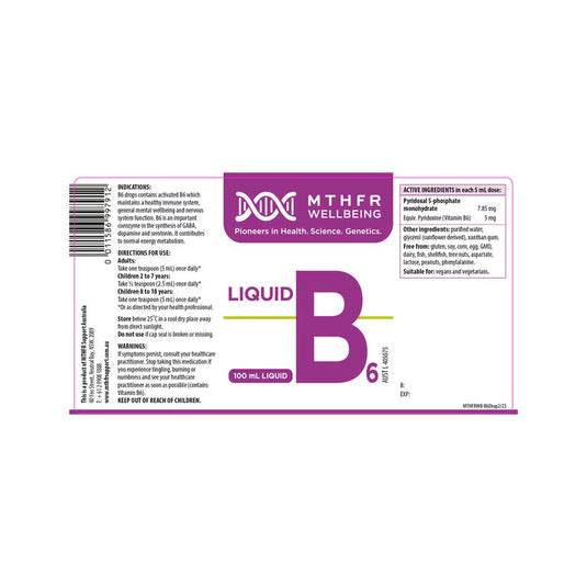 Liquid B6 Drops 100ml- 5mg P5P per drop