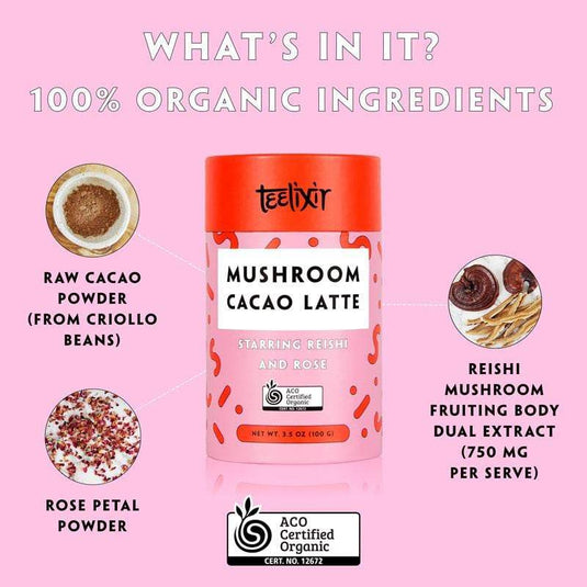 Teelixir Mushroom Cacao Latte with Reishi -Teelixir