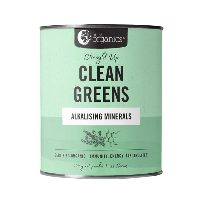 Nutra Organics Clean Greens Straight Up 200g Powder