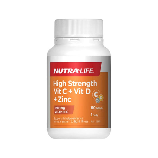 Nutralife High Strength Vit C + Vit D + Zinc 60t