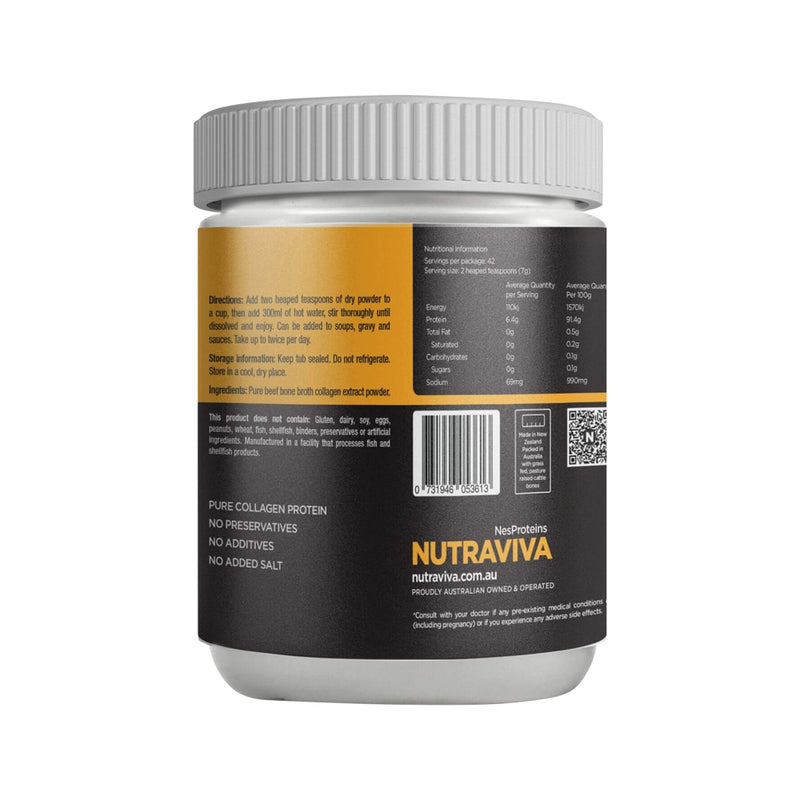 Load image into Gallery viewer, Nutraviva Bone Broth Pure (Beef) Unflavoured 300g
