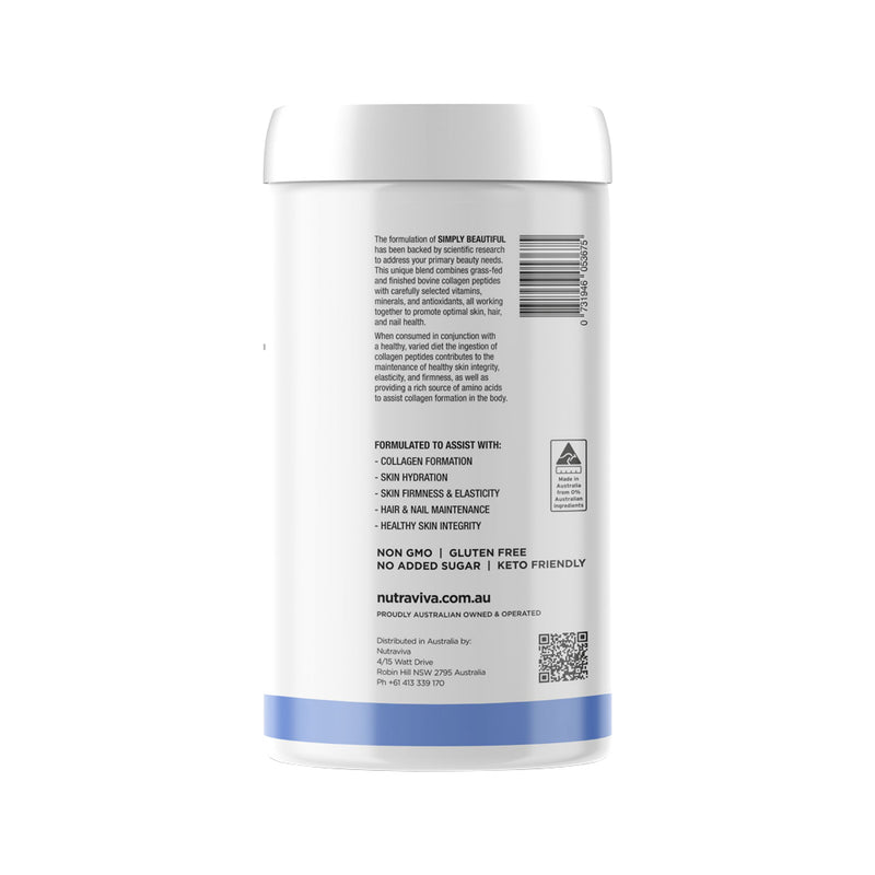 Load image into Gallery viewer, Nutraviva Simply Beautiful Beauty Collagen Bovine Formula Unflavoured 360g
