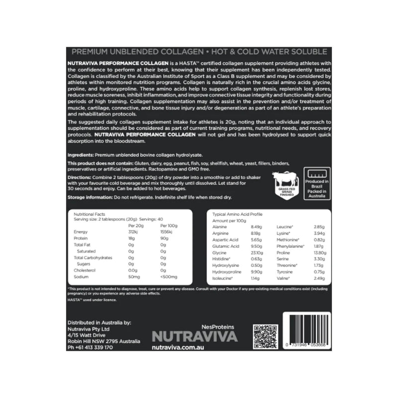 Load image into Gallery viewer, Nutraviva Performance Collagen (Beef) Unflavoured 800g
