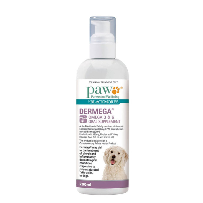 PAW Dermega Omega 3 & 6 Oral Supplement 200ml