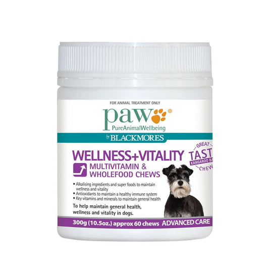 PAW By Blackmores Wellness + Vitality (Multivitamin & Wholefood Chews, approx 60) 300g