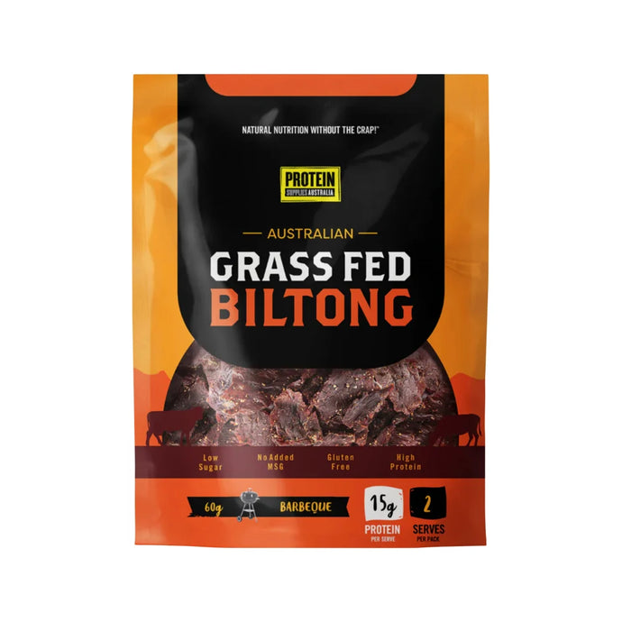 Protein Supplies Australia Australian Grass Fed Biltong Beef Barbeque 60g