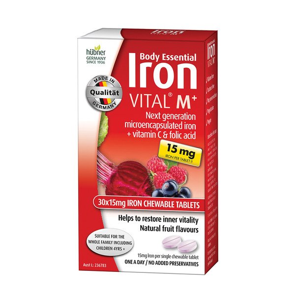 Silicea Body Essential Iron VITAL M+ (15mg Iron) Chewable 30t