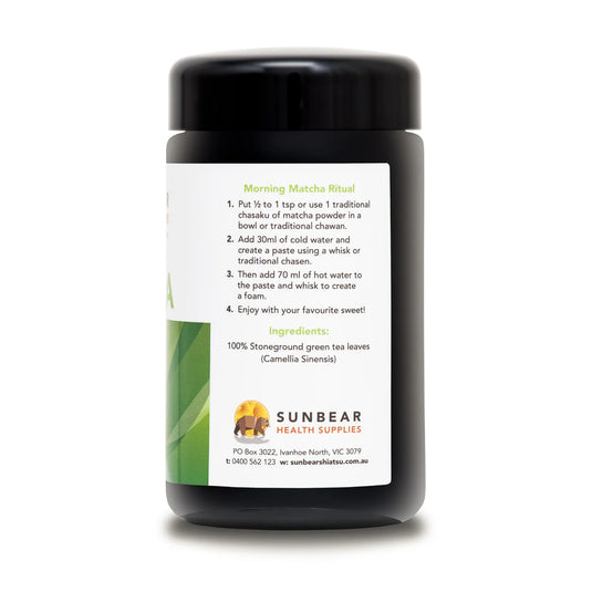 Matcha Japanese Organic Ceremonial Grade - Sunbear Health - 70g