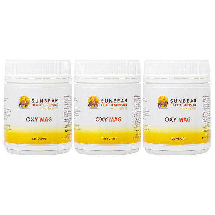 Sunbear Health Supplies - OxyMag Powder x 3 - 120 Capsules