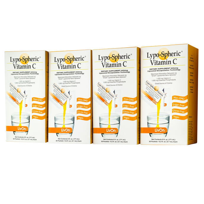 Lypo-Spheric Vitamin C 30 packets – LivOn Lab x 4