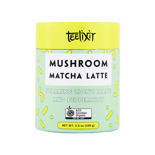 Teelixir Organic Mushroom Matcha Latte (Starring Lions Mane and Peppermint) 100g
