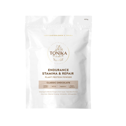 Tonika Plant Protein Endurance Stamina & Repair Classic Chocolate 400g -Purchasable only In Australia.