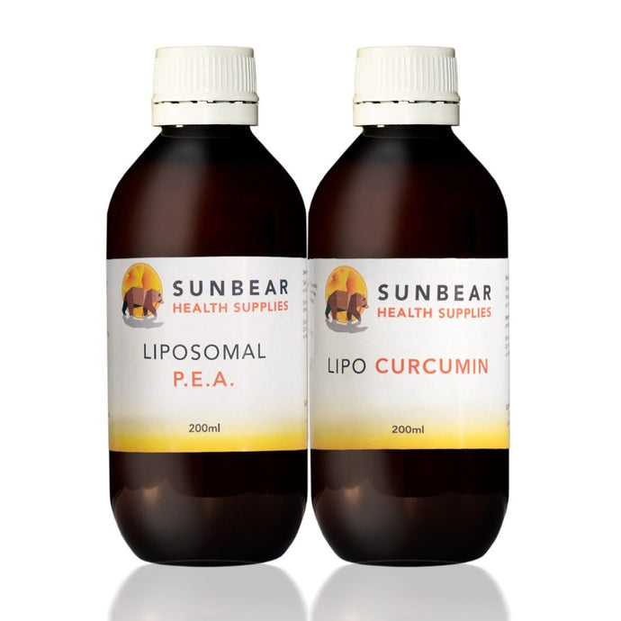 Liposomal PEA  200ml + Liposomal Curcumin 200ml-Sunbear Health