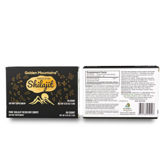 Shilajit 60 Dry Drops Altai "Golden Mountains" Siberian Green