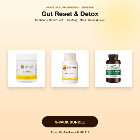 Gut Reset & Detox Package — Sunbear × NaturoBest 3-pack bundle