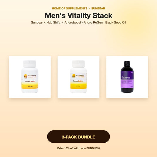 Men's Vitality Stack Package — Sunbear × Hab Shifa 3-pack bundle